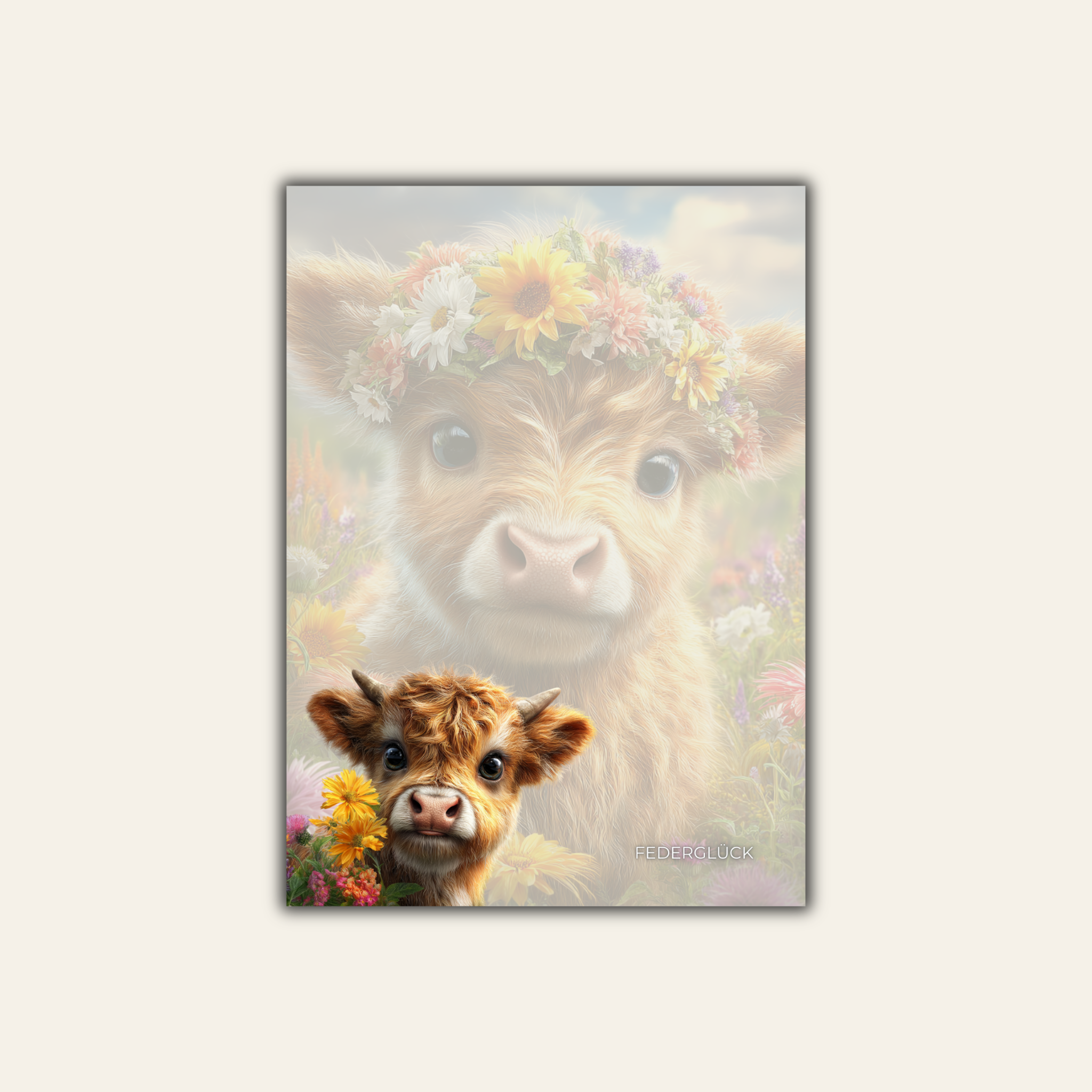 Notizblock Highland Cow A7/ A6 / A5 / 50 Blatt