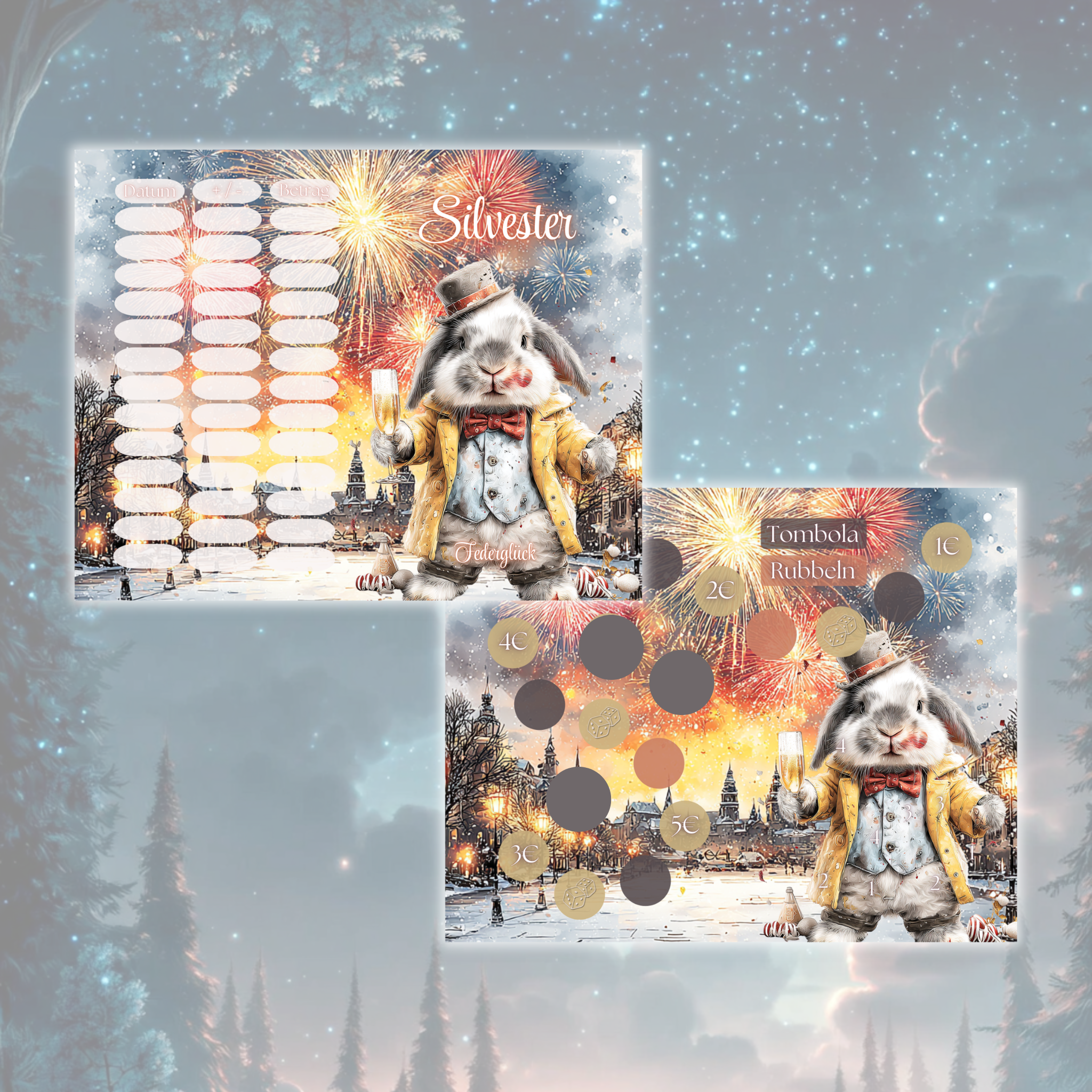 Sparchallenge Silvester A7 *matt foliert* 2er Klappkarte
