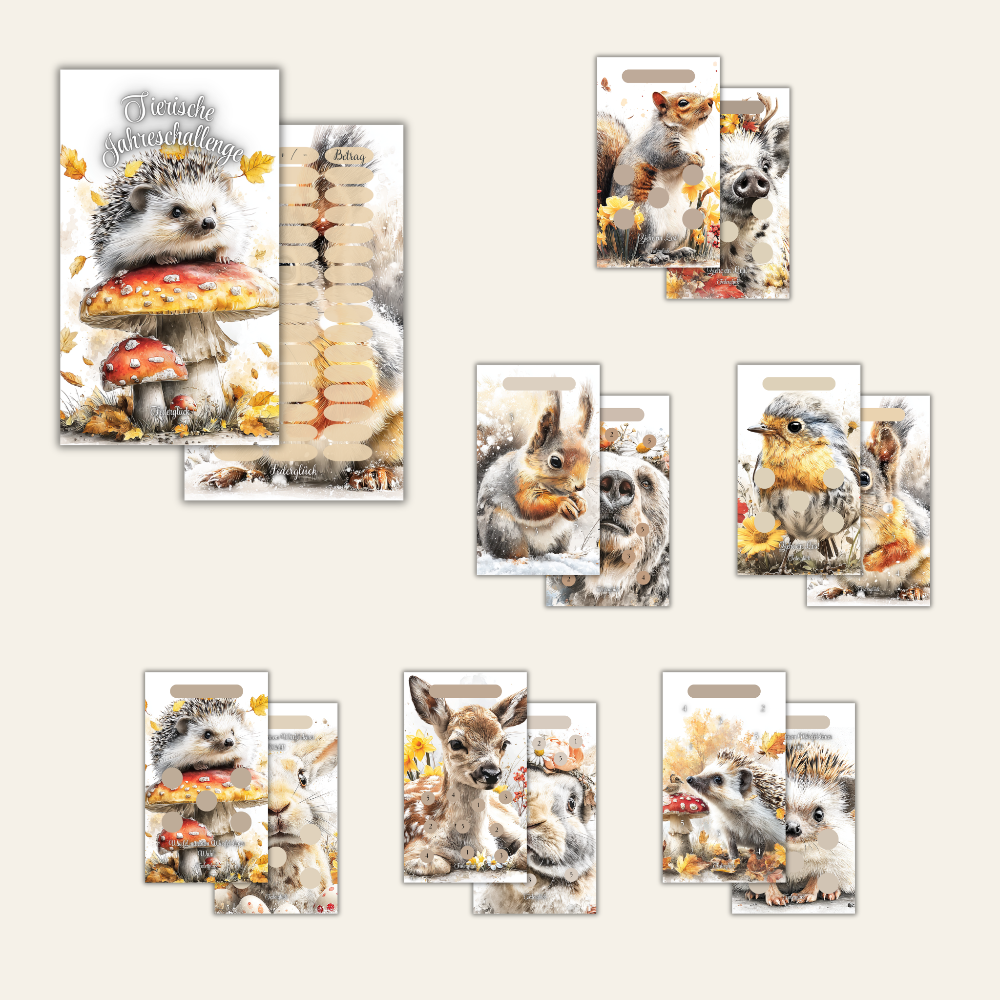 Sparchallenge Tierische Jahreschallenge A6 *matt foliert* Jahreschallenge