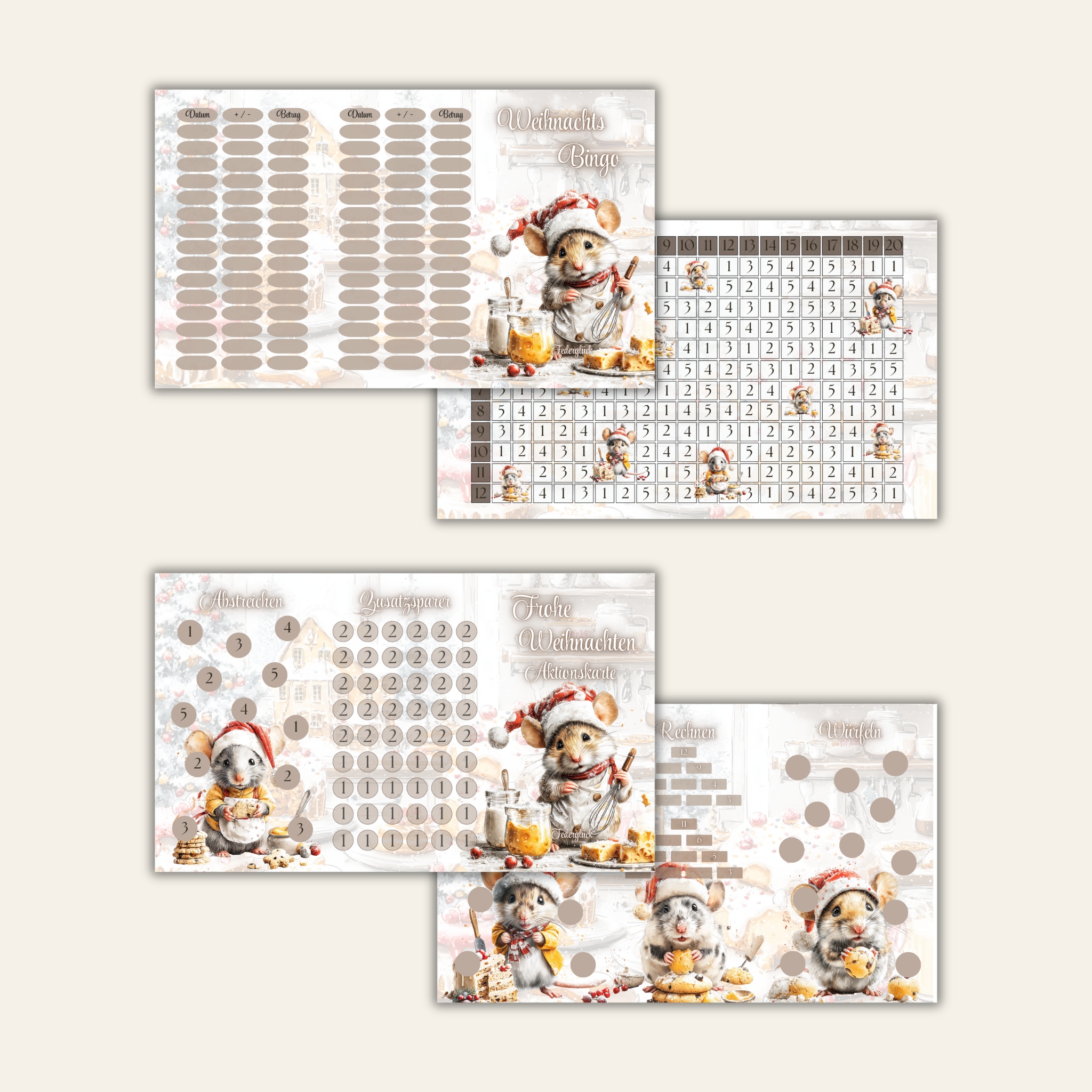 Sparchallenge Weihnachtsbingo A6 *matt foliert* Challengeset