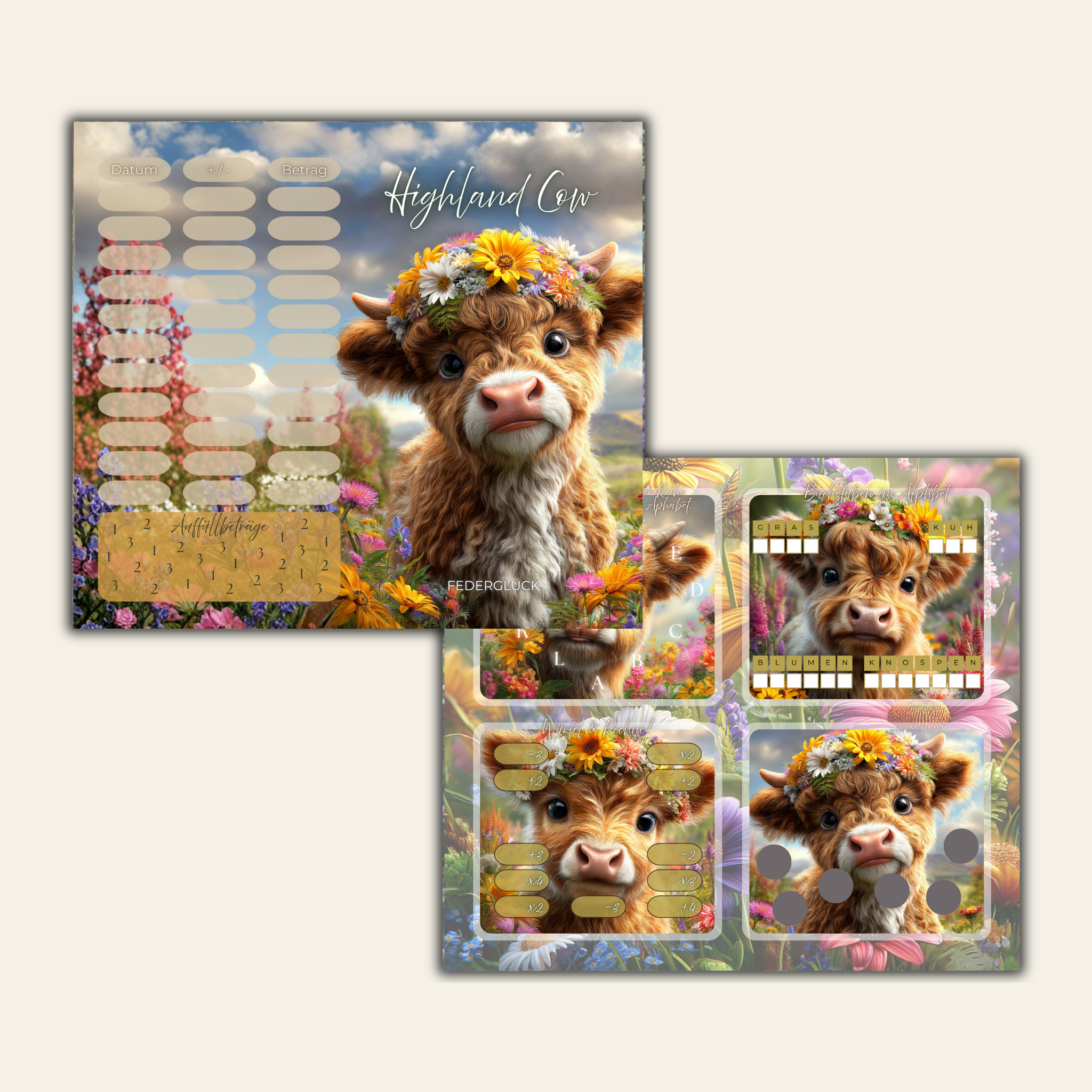 Sparchallenge Highland Cow A6 *matt foliert* 2er Klappkarte